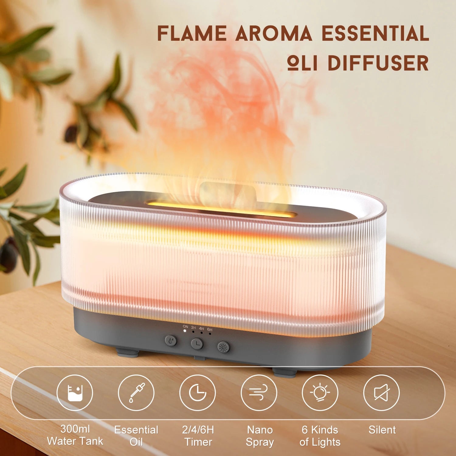 FlameMist™ — LED Aroma Humidifier & Diffuser
