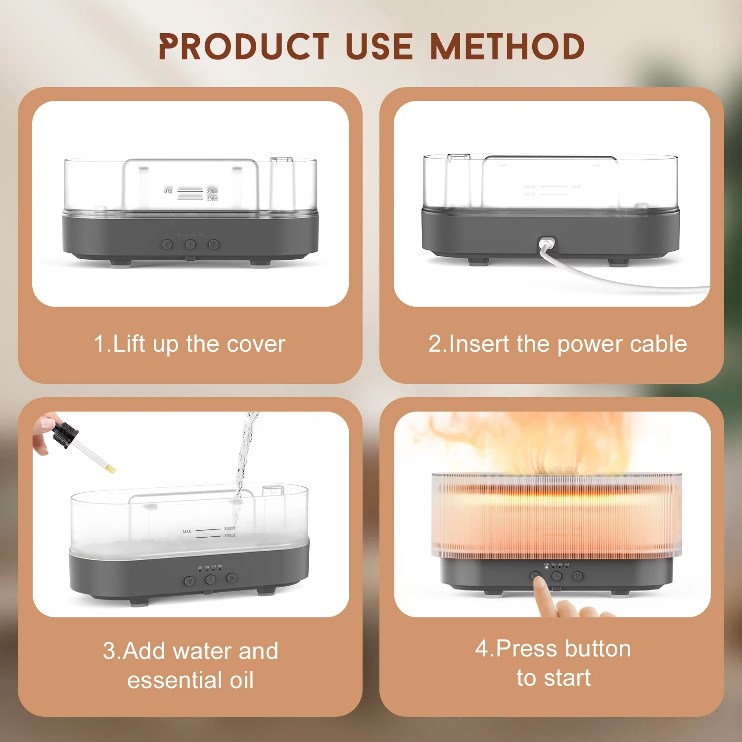 FlameMist™ — LED Aroma Humidifier & Diffuser